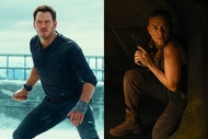 Chris Pratt Scarlett Johansson Jurassic World split screen header